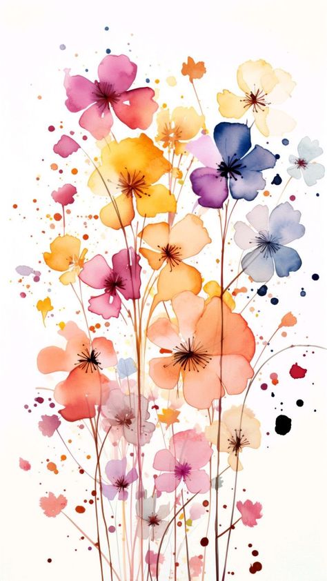 Ear Tattoo Ideas, Floral Wallpaper Iphone, Soyut Sanat Tabloları, Minimalist Tattoos, Spring Wallpaper, Watercolor Flower Art, 수채화 그림, Creative Stuff, Flower Art Images