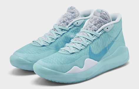 Nike KD 12 Blue Glaze For Sale - Kicks Collector Best Volleyball Shoes, Girls Basketball Shoes, Blue Basketball Shoes, Boys Basketball Shoes, Nike Kicks, Best Basketball Shoes, Pearl Shoes, Womens Basketball Shoes, Nike Kd