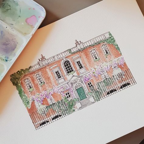 Bridgerton Art Aesthetic, Bridgertons House, Bridgerton Aesthetic Painting, Bridgerton Artwork, Bridgerton Inspired Room, Bridgerton Watercolor, Bridgerton Sketch, Bridgerton Illustration, Oxford Apartment