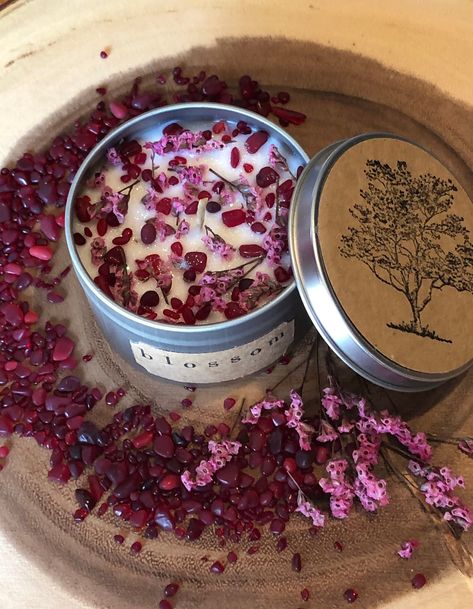 Meditation Candle, Cherry Blossom Candle, Candle Crystal, Candle Meditation, Burning Tree, Candle Quartz, Japanese Candles, Candy Cane Candle, Peppermint Candles