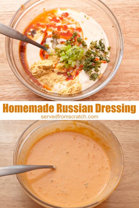 Best Russian Dressing Recipe, Homemade Russian Dressing Recipe, Russian Sauce, Russian Dressing Recipe, Russian Salad Dressing, Guinness Corned Beef, Homemade Russian Dressing, Reuben Sandwiches, Irish Foods