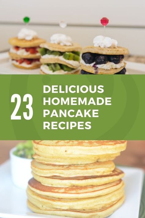 Looking for the perfect pancake recipe? We've gathered up 23 of the best healthy pancake recipes that are kid-approved! #pancakes #healthybreakfast #healthyrecipe #healthykids #mealplan Homemade Fluffy Pancakes, Easy Homemade Pancake Recipe, Best Homemade Pancakes, Pumpkin Pancakes Easy, Easy Homemade Pancakes, Oatmeal Pancakes Recipe, Yummy Pancake Recipe, Homemade Pancake Recipe, Healthy Food Ideas