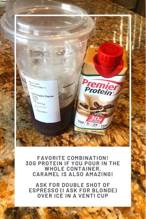 30g protein, 1g sugar #premierprotein #espresso #caffeinefix #coffee #proteinshake #starbucks Protein Shake With Espresso, Protein Coffee Starbucks, Protein Espresso Drink, Starbucks Protein Drink Iced Coffee, Premier Protein Shake Coffee Recipes, Espresso Protein Shake, Protein Shake Coffee, Nespresso Protein Coffee, High Protein Coffee