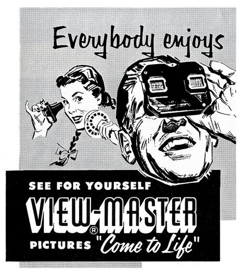 view-master, 1954 View Master Vintage, Viewmaster Vintage, Vintage Toys 1960s, View Master, Old Advertisements, Vintage Soul, Retro Ads, Vintage Bakelite, Birth Year