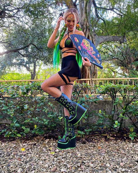 April Krupinski on Instagram: “Cyclops cove🖤💚✨. . . . Head to toe @ravewonderland . . . . #cyclopscove #cyclopsarmy #subtronics #sunsetcove #rave #edm #ravewonderland…” Rave Edm, On Instagram, Quick Saves, Instagram