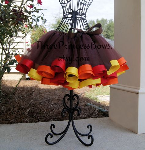 Thanksgiving Tutu, Fall Tutu, Disney Tutu, Glitter Outfits, Pumpkin Show, Turkey Costume, Diy Turkey, Ribbon Tutu, Ribbon Trim Tutu