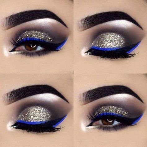 Augen Make-up für über 50 Augen mit Kapuze Augen Make-up für schwarzes Kleid #Makeup #Makeuptutorial Navy Eye Makeup, Maquillage Yeux Cut Crease, Make Up Designs, Mekap Mata, Makeup Over 50, Drag Make-up, Makeup For Blondes, Smink Inspiration, 1 August