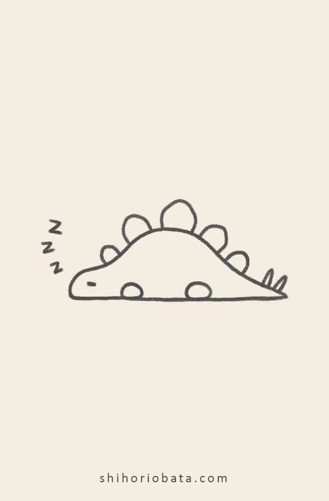 22 Cute Easy Dinosaur Drawing Ideas Dinosaur Drawing Ideas, Easy Dinosaur Drawing, Cute Small Drawings, Dibujo Simple, Dinosaur Drawing, Cute Easy Doodles, Cute Sketches, Small Drawings, Easy Doodle Art