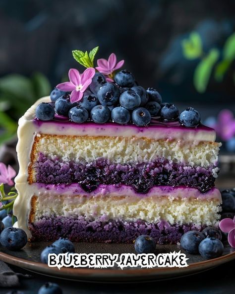 Blueberry Layer Cake, Cake With Layers, Cake Blueberry, Blueberry Filling, Moist Vanilla Cake, Layer Cake, Vanilla Cake, Cake Recipes, Vanilla