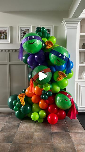 Ninja Turtle Balloon Garland, Ninja Turtle Birthday Decorations, Tmnt Balloons, Turtle Balloon, Ninja Turtle Balloons, Ninja Turtles Birthday Party Ideas, Ninja Turtles Birthday Party, Ninja Turtle Party, Ninja Turtle Birthday