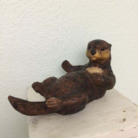 Image result for ceramic otter Sea Animals Ceramics, Ceramic Sea Otter, Ceramic Otter, Ceramic Otter Sculpture, Otter Ceramic, Otter Sculpture, Sleeping Animals, Sea Mammal, Sea Otter