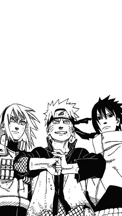 Team 7. Team 7 Manga, Manga Wallpaper Black And White, Sasuke Chibi, Sasuke Akatsuki, Wallpaper Black And White, Naruto Team 7, Manga Wallpaper, Naruto Sketch, Naruto Teams