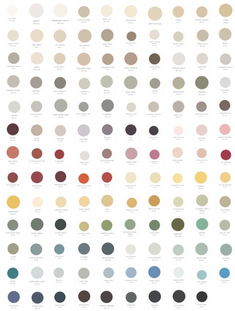 Farrow & Ball Colours Paint Charts Colour Palettes, Farrow Ball Paint Colours, Farrow And Ball Palette, Farrow Ball Colour Scheme, Farrow And Ball Exterior Paint Colours, Dove Tail Farrow And Ball, Farrow And Ball White Shades, Farrow And Ball Bathroom Colours, Kittiwake Farrow And Ball