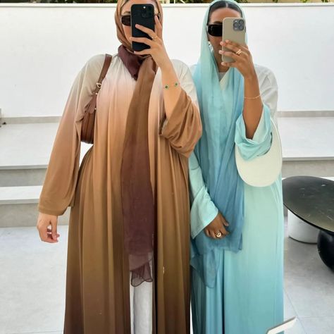 We’re obsessed with the flow of the new ombré abayas 🦋🩵 Available now | 2024 #alhijrahabayas__ Quick Saves