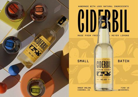 Beer Packaging Design, Craft Cider, Create Labels, Wine Crate, Brand Creation, Beer Packaging, Meyer Lemon, Brand Fonts, Beverage Packaging