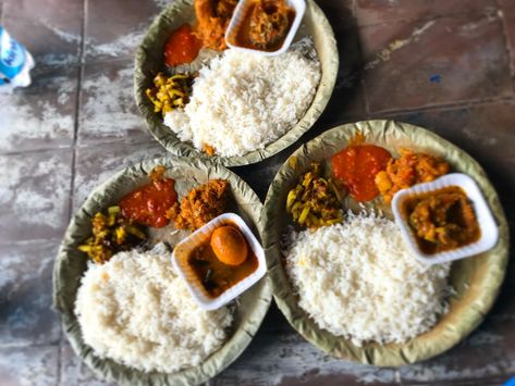 Lunch served in traditional sal leaf plates 😋 Sal Leaf Plates, Leaf Plates, Rice