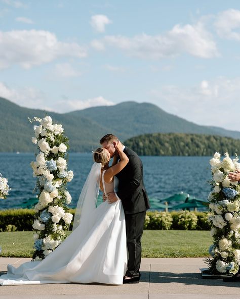 nothing like beautiful blue skies for your gorgeous lake side wedding 🥲🫶🏼 Lake Side Wedding, Lake Side, Your Gorgeous, Lake George, Ny Wedding, June 19, Jersey Shore, Blue Skies, Beautiful Blue