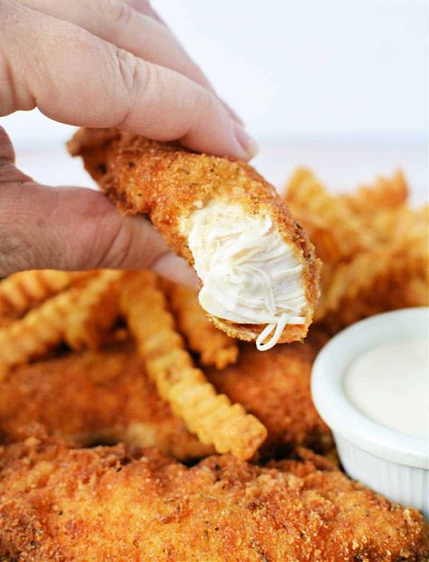 Homemade Chicken Strips In Air Fryer, Homemade Chicken Tenders Air Fryer, How To Make Chicken Tenders, Chicken Fingers Fried, Air Fryer Chicken Strips Recipe, Chicken Tenders In Air Fryer, Homemade Chicken Fingers, Homemade Chicken Strips, Breaded Chicken Strips