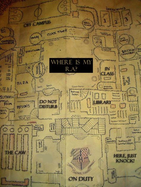 Marauder's Map themed Where Am I Board! Harry Potter Minecraft, Classroom Map, Harry Potter Christmas Decorations, Harry Potter Classroom, Halo Master Chief, Harry Potter Background, Ra Ideas, Marauders Map, Hogwarts Aesthetic