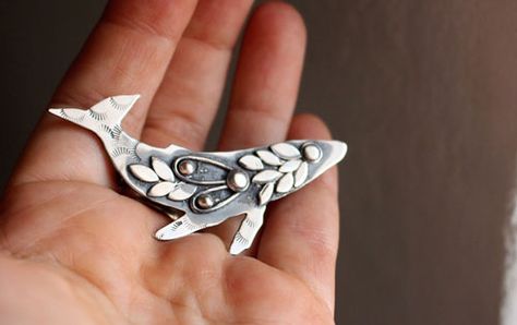 Inuit Mythology, Ocean Mammals, Whale Brooch, Whale Jewelry, Sea Goddess, Inuit Art, Animal Brooch, Real Jewelry, Sterling Silver Brooch