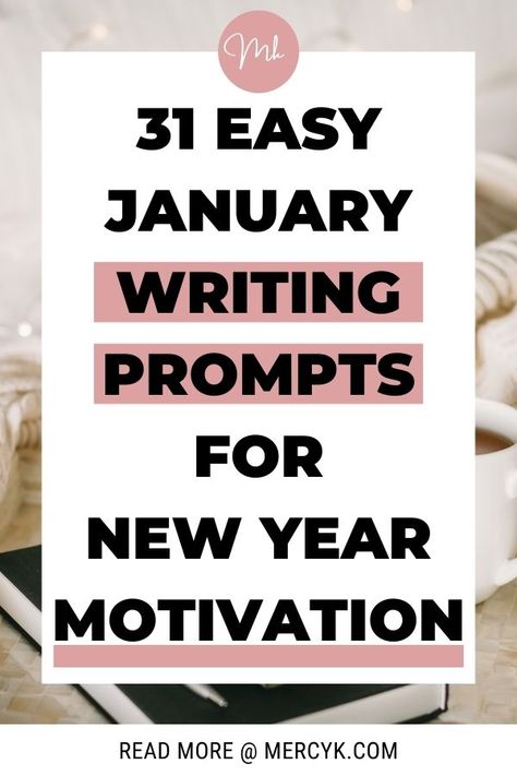 January Journal Prompts, New Year Motivation, January Writing Prompts, January Journal, January Writing, Energy And Motivation, Creative Writing Lesson, Journal Prompts For Kids, Focus Energy