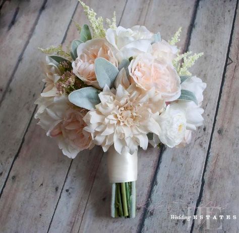 Dahlia Bridal Bouquet, Peony Wedding Bouquet, Dahlia Wedding Bouquets, Small Bridesmaid Bouquets, Small Wedding Bouquets, Prom Bouquet, Elegant Wedding Bouquets, Dahlias Wedding, Neutral Wedding Flowers