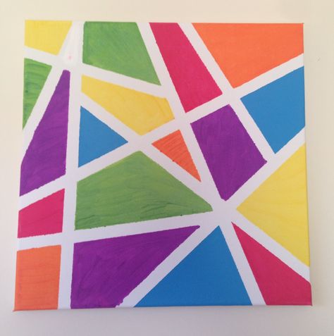 Duct tape canvas art Tape Canvas Art, Masking Tape Art, Acrylic Painting Ideas For Beginners, Easy Acrylic Painting Ideas, Acrylic Painting Ideas, Easy Acrylic Painting, Painting Ideas For Beginners, Tape Painting, Tape Art