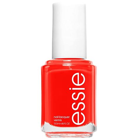 Uñas Color Coral, Bright Orange Nails, Coral Nail Polish, Essie Colors, Essie Nail Colors, Essie Polish, Orange Nail Polish, Orange Nail, Pedicure Colors