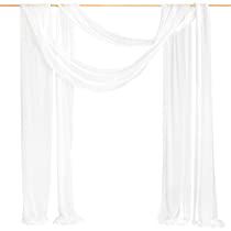 Check this out! Winter Wedding Ceremony Backdrop, Reception Background, Chiffon Draping, Hanging Drapes, Wedding Drapery, White Wedding Arch, Wedding Archway, Reception Backdrop, Draping Fabric