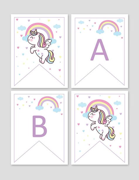 Free Printable Unicorn Banner Unicorn Birthday Printables Free, Unicorn Party Ideas Diy Free Printable, Unicorn Photo Booth Props Free Printable, Unicorn Banner Birthday Free Printable, Unicorn Horn Printable, Coupon Book Diy, Banner Maker, Unicorn Happy Birthday, Make Your Own Banner