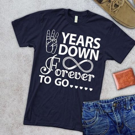 3 Year Wedding Anniversary, 4 Year Wedding Anniversary, Married Couple Gifts, Couple Funny, How To Dress For A Wedding, Couples Shirts, Funny Matching, Anniversary Photoshoot, Cotton Anniversary