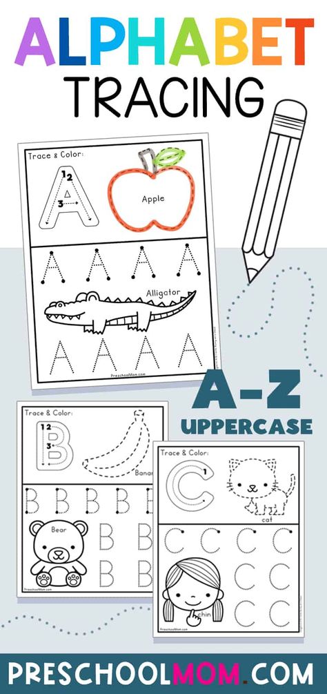 Pre Schooler Worksheet Tracing, Preschool Alphabet Printables, Tracing Letters Preschool, Printables Preschool, Letter Worksheets For Preschool, Free Handwriting, Letter Tracing Worksheets, Free Preschool Printables, Tracing Worksheets Preschool