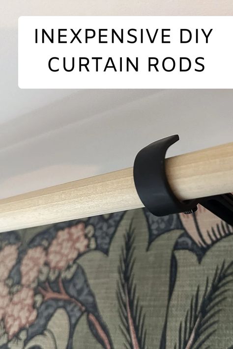 As soon as I saw these wood curtain rods, I knew this was a project I could complete myself. Making DIY Wood Curtain Rods couldn’t be easier. You can buy the Curtain Rod For Plants, Curtain Rod Holders Diy, Dowel Rod Curtain Rods, Diy Corner Curtain Rod, Wood Curtain Rod Ideas, Cheap Curtain Rods Diy, Easy Macrame Curtain, Unique Curtain Rod Ideas, Curtain Rod Diy