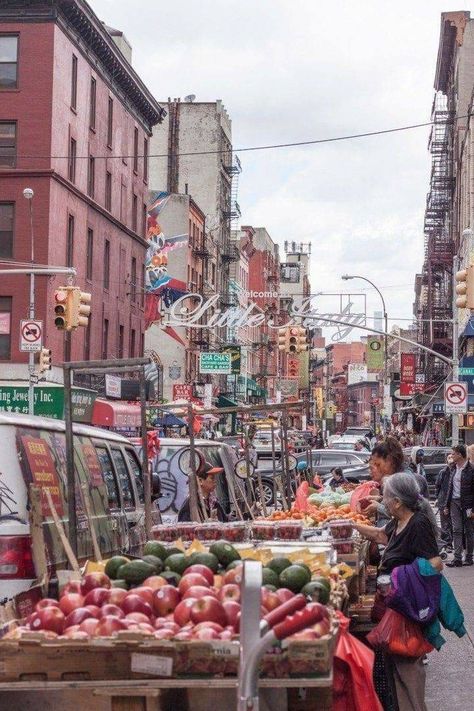 Galaxy Moodboard, China Town New York, Nyc Picture Ideas, New York With Kids, Nyc Pictures, Little Italy Nyc, Little Italy New York, New York 2023, Downtown Buildings