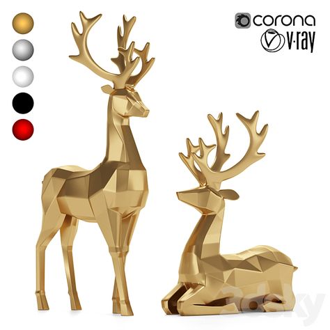 modern christmas reindeer figurines - Sculpture - 3D model Reindeer Figurines, Reindeer Figurine, 3d Printing Diy, Low Poly 3d, 3d Christmas, Best Model, Modern Christmas, Christmas Reindeer, Low Poly