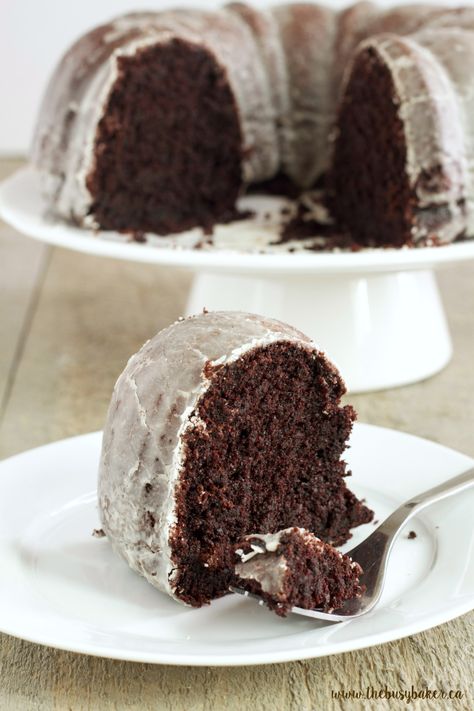 This Best Ever One Bowl Chocolate Cake is the 'holy grail' of chocolate cakes! Recipe from thebusybaker.ca! Donut Bundt Cake, One Bowl Chocolate Cake, Marble Cakes, Chocolate Donuts Baked, Italian Baking, Tube Pan, Delish Cakes, Easy Bundt Cake, Choc Cake