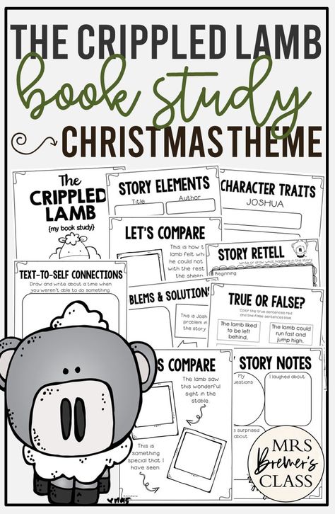 The Crippled Lamb book activities literacy unit with Common Core aligned activities and a craftivity for Kindergarten and First Grade The Crippled Lamb Activities, Christmas In Kindergarten, Craft For Kindergarten, Popular Picture Books, First Grade Books, Text To Self Connection, Guided Reading Activities, Guided Reading Books, Text To Self