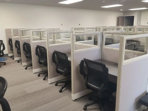 Office Interiors: Furniture for Call Center Layouts in Texas Call Center Office, Cabin Office, Furniture Installation, Office Cubicles, Staff Room, Office Cubicle, Sales Process, Types Of Furniture, Office Room