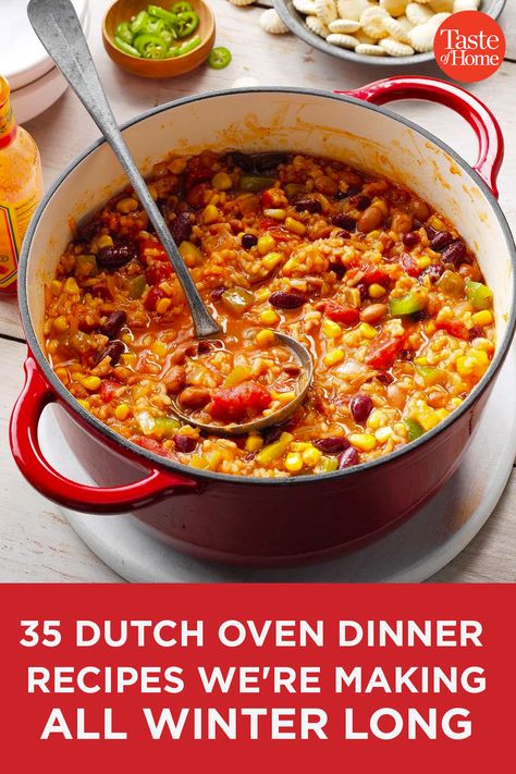 Dutch Oven Dinner Recipes, Oven Dinner Recipes, One Pot Spaghetti, Making Mac And Cheese, Pot Dinners, One Pot Dinners, Dutch Oven Recipes, Amish Recipes, Stuffed Pepper Soup