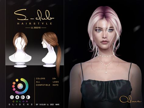 Long Straight Ponytail, Sims 4 Cas Mods, Long Hair Ponytail, Pelo Sims, Straight Ponytail, Cartoon Hair, Sims 4 Dresses, Sims Four, Sims 4 Cc Packs