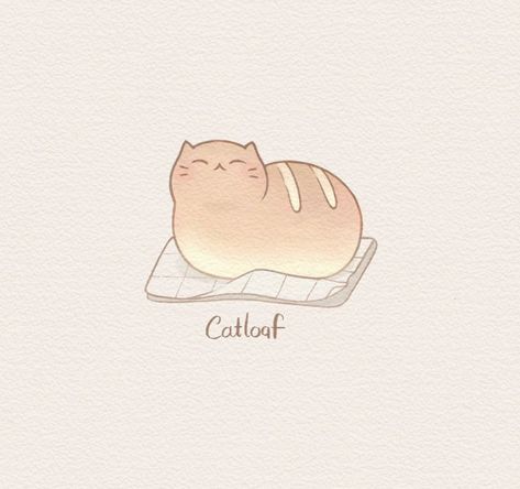 #foodillustration #catbread #breadanimals #cutefoodillustrations #chibicat #catart #cutecatart #fatcatart #kawaiiart #chibianimals Cat Bread, Cat Loaf, Doodles Cute, Cute Cat Art, Chibi Food, Cute Seals, Art Chibi, Drink Art, Chibi Cat