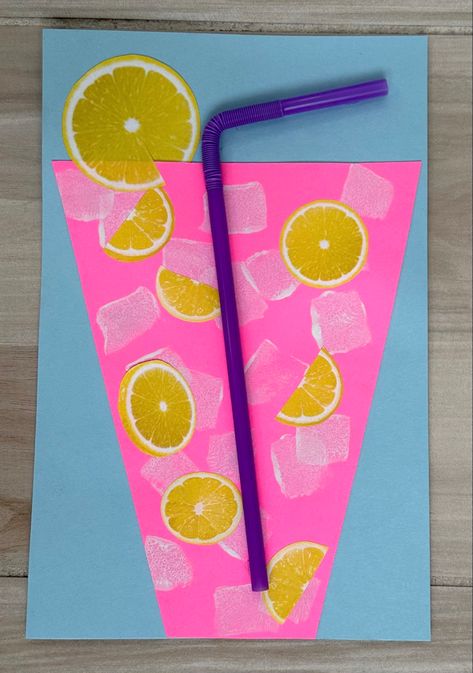 Lemonade Crafts For Toddlers, Lemonade Craft, Butterflies Classroom, Bendy Straw, Summer Preschool Crafts, Summertime Crafts, Fine Motor Activities For Kids, Kindergarden Activities, Classroom Art Projects