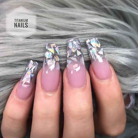 Encapsulated set done by Danny . . . . .… Nail Encapsulated Design, Glitter Encapsulated Nails, Nails Encapsulated, Neon Acrylic Nails, Mobile Nails, Encapsulated Nails, Nice Nails, Nails Set, Glass Nails