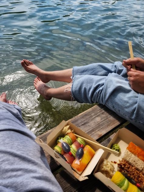 #river #picnic #sushi #chill River Picnic, The River, Fashion Photography, Photography