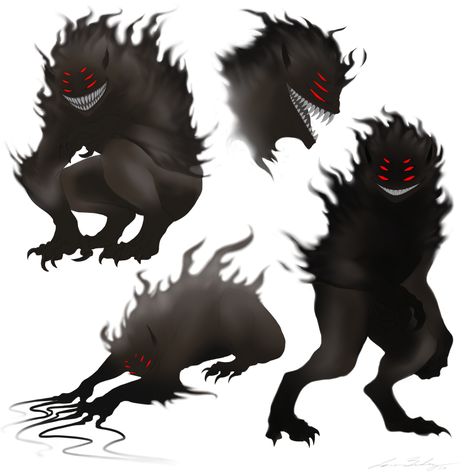 Shadow Creatures, Shadow Monster, Anime Monsters, 다크 판타지, Creature Drawings, Monster Concept Art, Fantasy Creatures Art, Fantasy Monster, Mythical Creatures Art