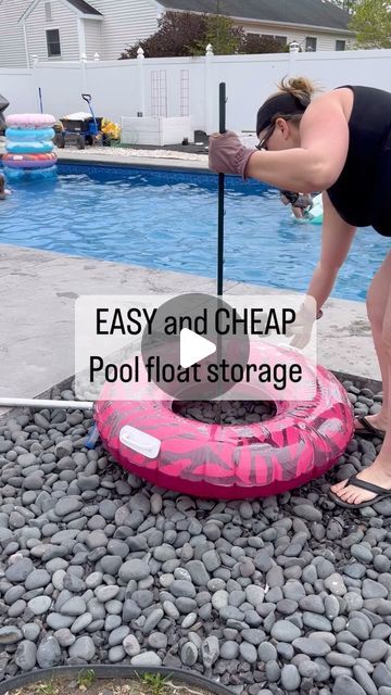 Jackie ✨DIY Home✨ on Instagram: "This has been hands down the most useful storage idea for our pool area! We would usually have pool floats blowing all over the yard but this is a game changer!

How do you store your pool floats? Would you try this? And if you want more cheap and easy DIY ideas for storage or home upgrades follow me! 

#poolfloat #poolfloatstorage #diymom #diypoolstorage #diyhomeprojects #poolfloats #poolfloatsummer" Pvc Pool Float Holder Diy, Pool Float Storage Ideas Diy, Float Storage, Pool Float Storage, Pvc Pool, Cheap Pool, Pool Storage, Outdoor Pool Area, Ideas For Storage