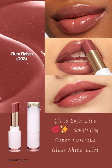 REVLON Super Lustrous Glass Shine Balm - A hydrating lip balm that delivers a high-shine finish and a burst of color. Perfect for adding a touch of glam to your look. 

#revlon #lipgloss #lipbalm #makeup #beauty Revlon Gloss, Revlon Super Lustrous Glass Shine, Revlon Super Lustrous Lipstick, Rum Raisin, Revlon Super Lustrous, Hydrating Lip Gloss, Hydrating Lip Balm, Makeup Must Haves, Skincare Essentials