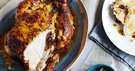 Australian Gourmet Traveller wine match recipe for Indian-spiced roast chicken. Chicken Recipes Gourmet, Stuffed Roast Chicken, Christmas Roast Recipes, Stuffed Roast, Quince Recipes, Best Roasted Chicken, Christmas Roast, Roast Chicken Recipe, Savory Pies Recipes