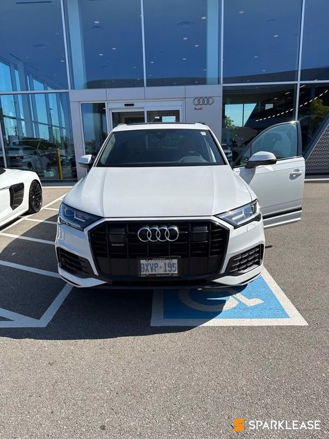 2023 Audi Q7 Komfort lease takeover: $0 down, $1,307.50/mo for 33 months. Explore more with SparkLease's effortless lease takeover deals. White Suv, Audi Q7, Toronto Ontario, Car Dealership, Rear Seat, Led Headlights, Car Buying, Colorful Interiors, Ontario