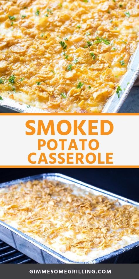 Smoked Mashed Potatoes In Smoker, Smoked Cheesy Potatoes, Smoked Potatoes Recipes, Smoker Side Dishes, Smoker Sides, Smoked Mashed Potatoes, Smoker Grill Recipes, Potato Casseroles, Smoker Recipes Electric